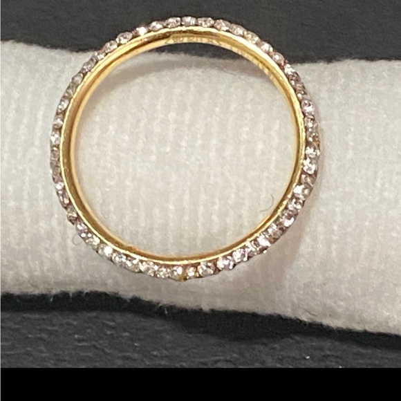 Gorgeous 14K Yellow Gold Eternity Band filled with tiny...